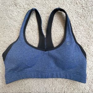 LORNA JANE BLUE & BLACK RACERBACK SPORTS BRA